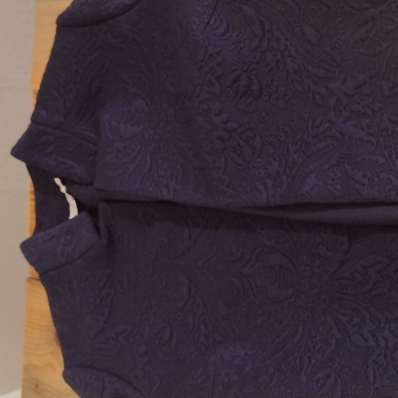 Chico's Navy Floral Jacquard Knit Topper Jacket Size US 4 - Picture 10 of 15